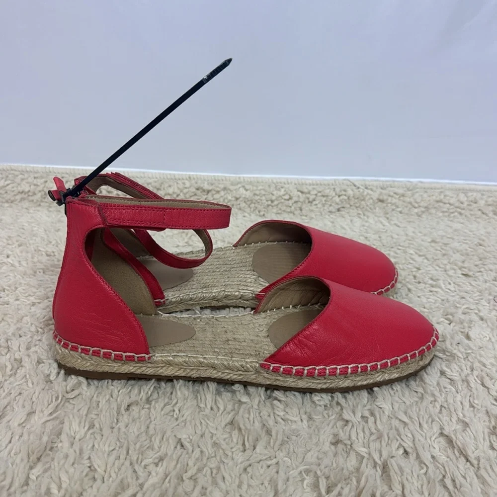 Eileen Fisher Lala Espadrilles  Size 8 Watermelon Red Pink‎ Leather